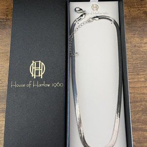 House of Harlow 1960 Silver 16" + 3" Necklace